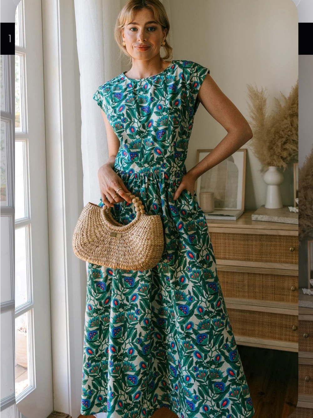 Wyatt Wylde Abby Dress Women’s Small Forrest Bloom Floral Midi Cut Out B28